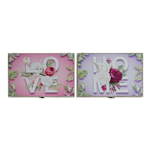 Декоративна кутия DKD Home Decor Розов Люляк Дървен MDF
