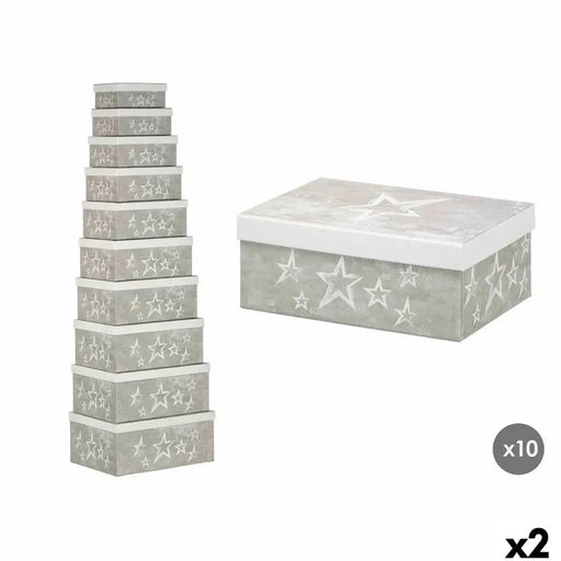 Декоративна кутия Pincello 63 63 Бял Сив Картон (2 броя)
