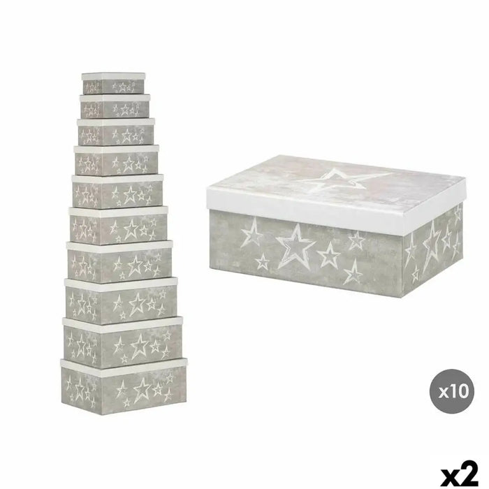 Декоративна кутия Pincello 63 63 Бял Сив Картон (2 броя)