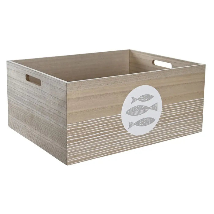 Декоративна кутия DKD Home Decor Естествен Дървен MDF