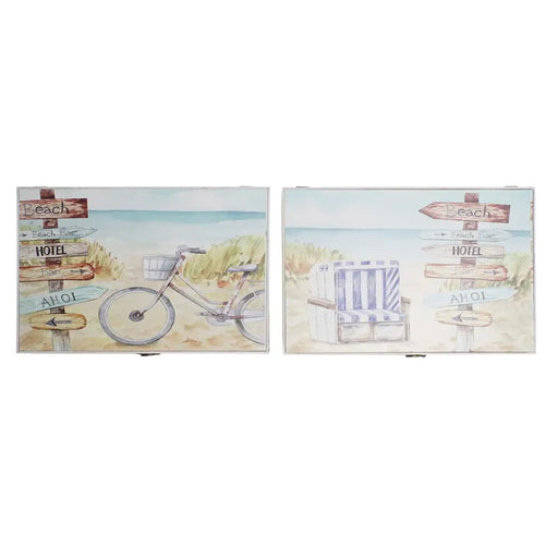 Декоративна кутия DKD Home Decor Многоцветен Дървен MDF
