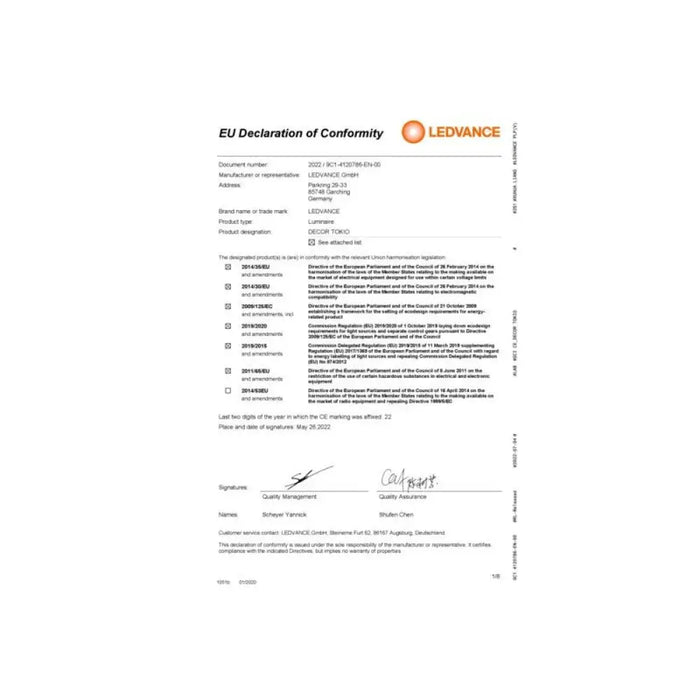 ДЕКОРАТИВНА ЛАМПА ЗА СТЕНА DECOR TOKIO WALL 830 LEDVANCE