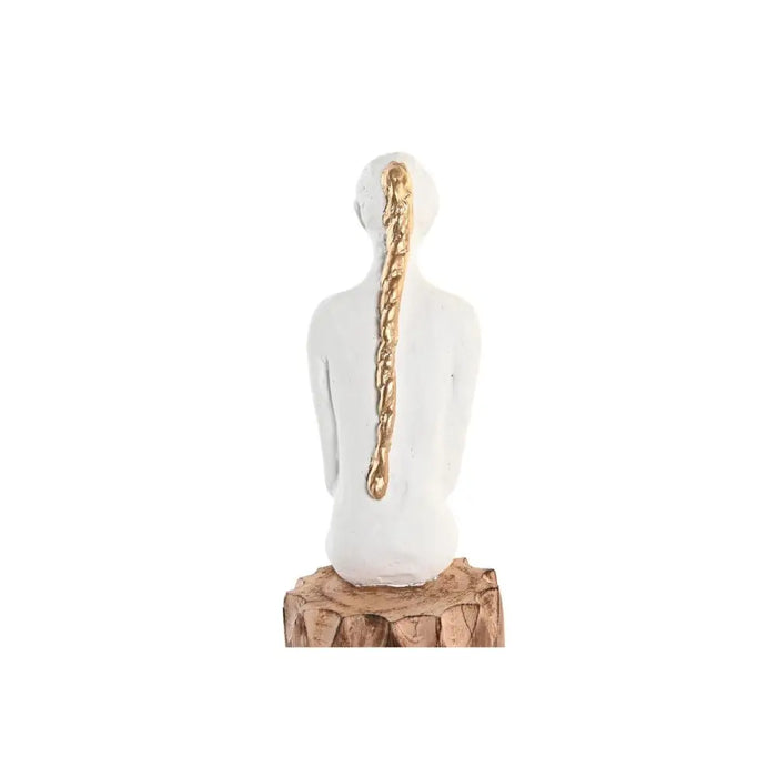 Декоративна фигурка DKD Home Decor Дама Кафяв Бял (2 броя)