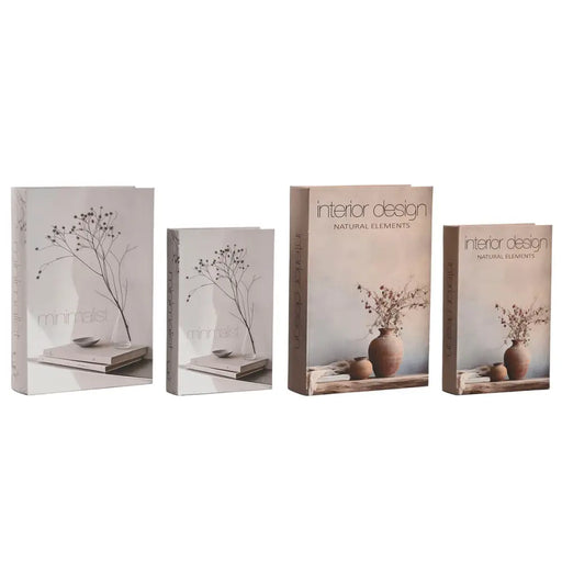 Декоративна кутия Home ESPRIT Сив Дървен MDF (2 броя)