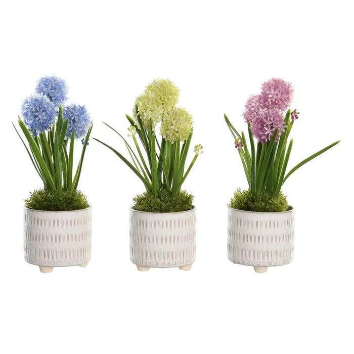 Декоративно Растение DKD Home Decor Пяна Син Розов Жълт