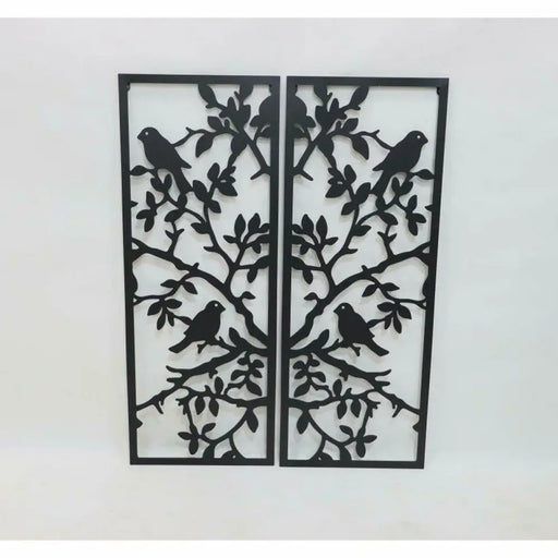 Декорация за стена DKD Home Decor (2 Части) Метал Птици