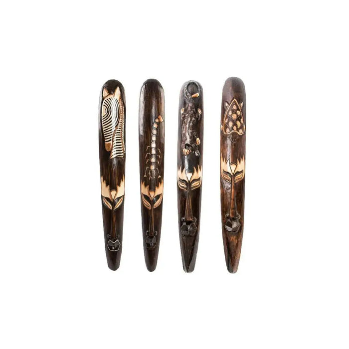 Декорация за стена DKD Home Decor Бежов Дървен Тъмно сив