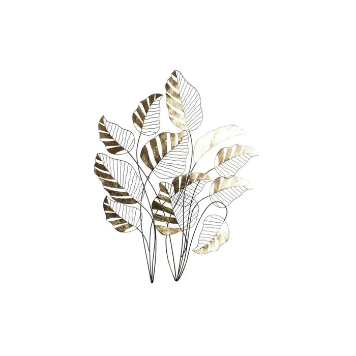 Декорация за стена DKD Home Decor Черен Златен Лист