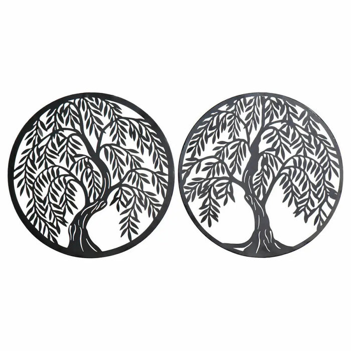 Декорация за стена DKD Home Decor Дърво Метал (2 pcs) (40 x