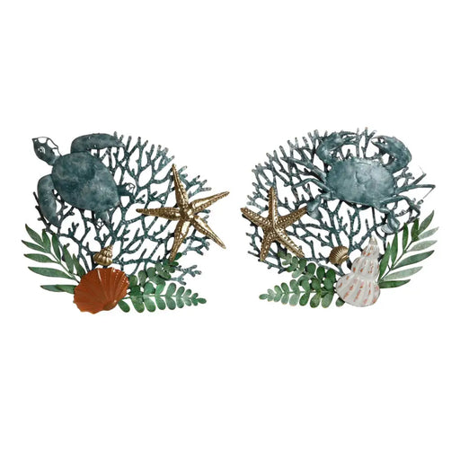 Декорация за стена Home ESPRIT Син Златен Средиземноморско