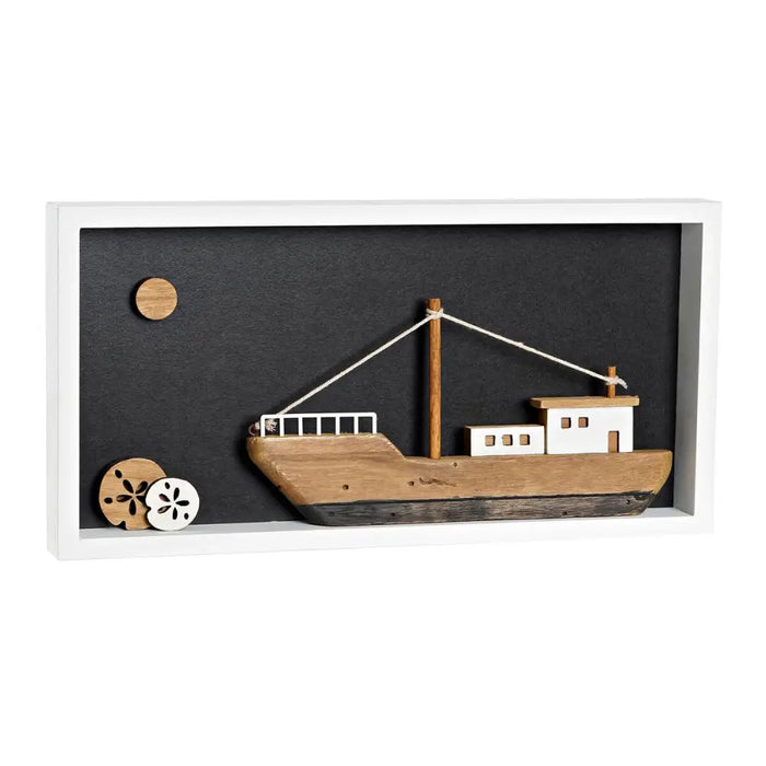 Декоративна фигурка DKD Home Decor Бял Кафяв Barco 40 x 3,5