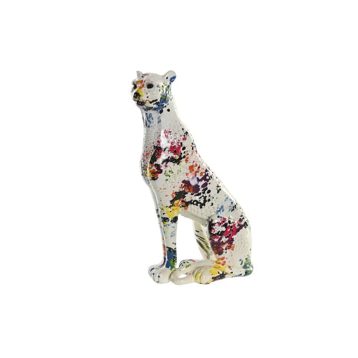 Декоративна фигурка DKD Home Decor Бял Многоцветен Леопард