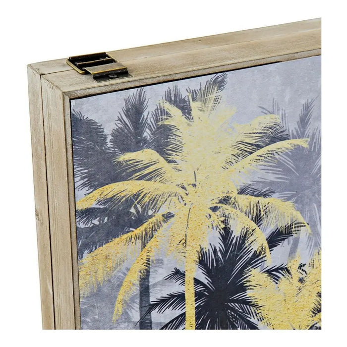 Декоративна кутия DKD Home Decor Черен Златен Дървен MDF