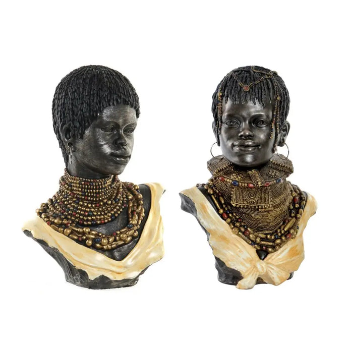 Декоративна фигурка DKD Home Decor Черен Бежов Колониален