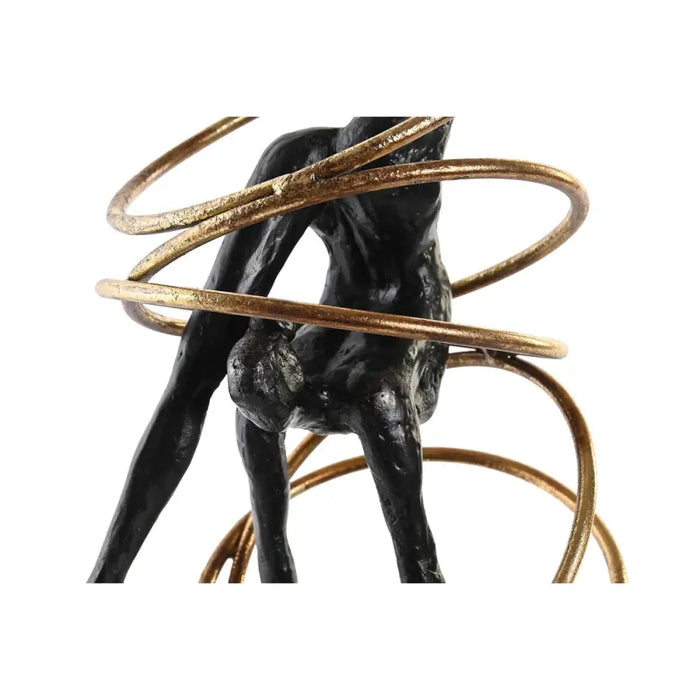 Декоративна фигурка DKD Home Decor Черен Златен Метал Смола