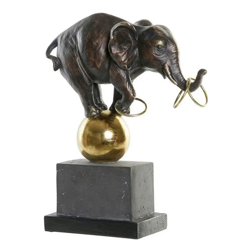 Декоративна фигурка DKD Home Decor Черен Златен Слон