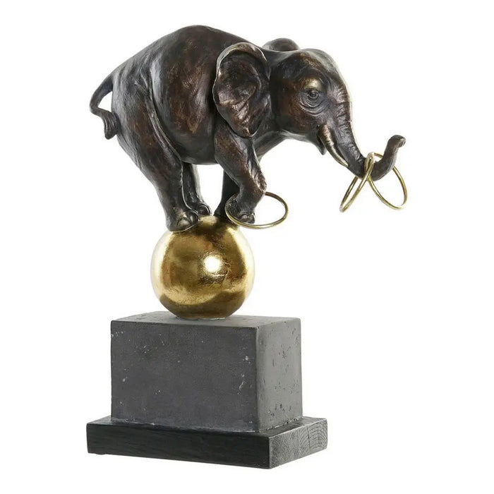Декоративна фигурка DKD Home Decor Черен Златен Слон