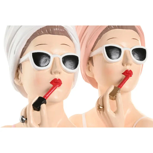 Декоративна фигурка Home ESPRIT Бял Розов Дама 15,5 X 15 X