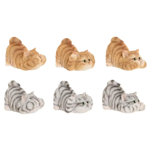 Декоративна фигурка Home ESPRIT Сив Оранжев Котки 5 x 9 x 6