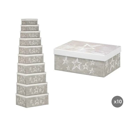 Декоративна кутия Pincello 63 63 Бял Сив Картон (2 броя)