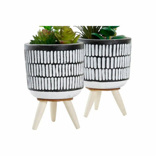 Декоративно Растение DKD Home Decor Керамика Черен