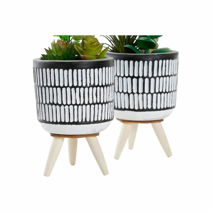 Декоративно Растение DKD Home Decor Керамика Черен