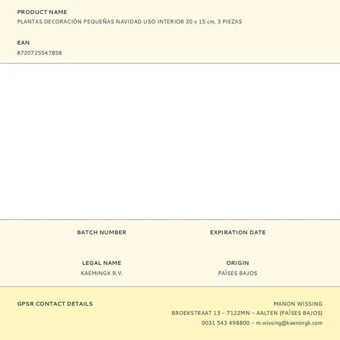 Декоративно Растение Everlands Коледа 20 x 15 cm (3 броя)