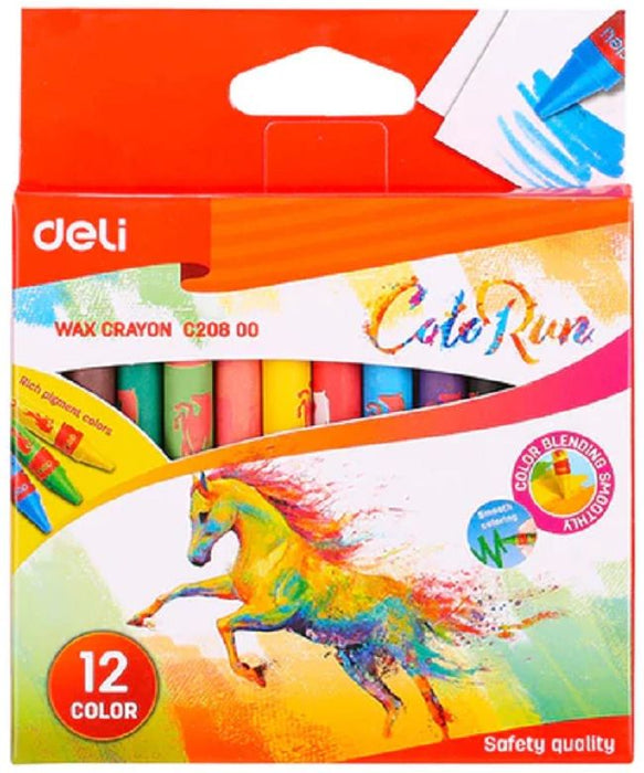 Восъчни пастели Deli Colorun - EC20800, 12 цвята