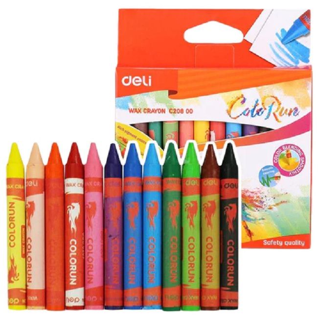 Восъчни пастели Deli Colorun - EC20800, 12 цвята