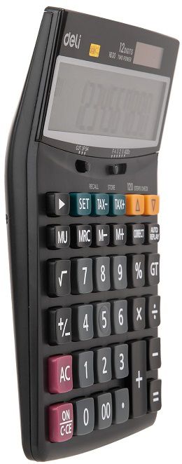 Калкулатор Deli Core - E1630, 12 dgt, черен