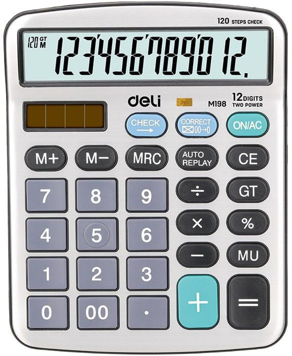 Калкулатор Deli Core - EM19810, 12 dgt, с метален панел
