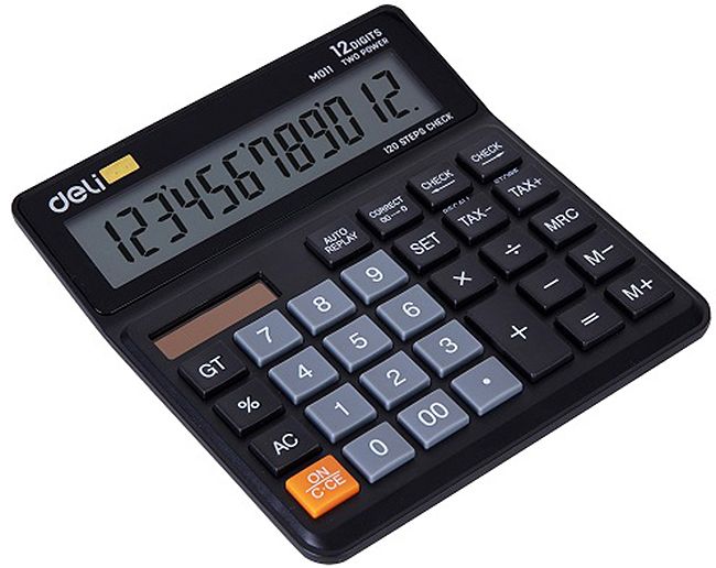 Калкулатор Deli Smart - EM01120, 12 dgt, черен
