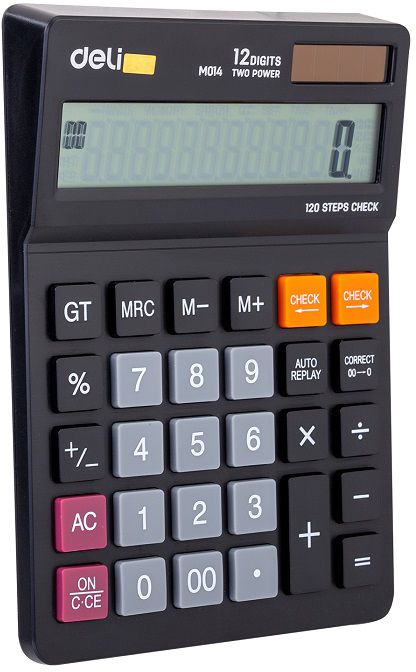 Калкулатор Deli Smart - EM01420, 12 dgt, черен