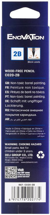 Графитен молив с гума Deli Enovation - EC020-2B, 2B, асортимент