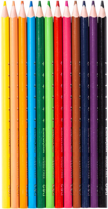 Цветни моливи Deli Enovation - EC113-12, 12 цвята