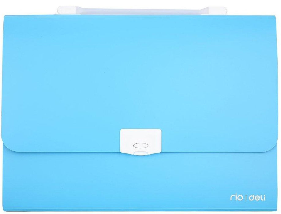 Чанта за документи Deli Rio - E38125, със 7 отделения, синя