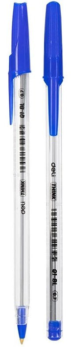 Химикалка Deli Think - EQ1-BL, 0.7 mm, синя