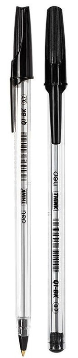 Химикалка Deli Think - EQ1-BK, 0.7 mm,черна
