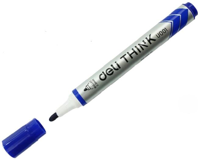 Маркер за бяла дъска Deli Think - EU00130, 2 mm, син