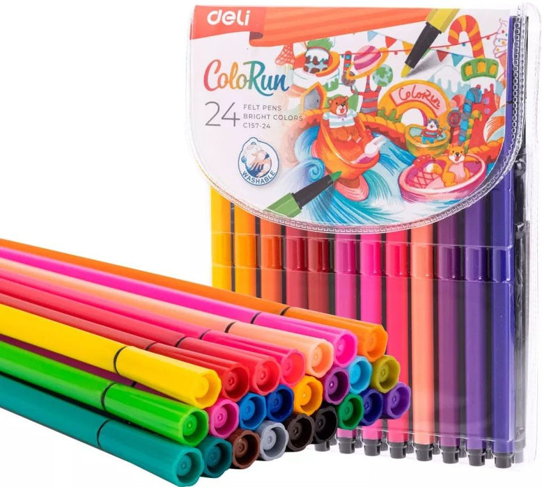 Флумастери Deli Colorun - EC157-24, 24 цвята
