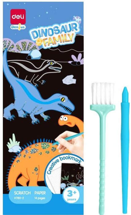 Картини за издраскване Deli Genius - Dinosaur Family, 14 стр.