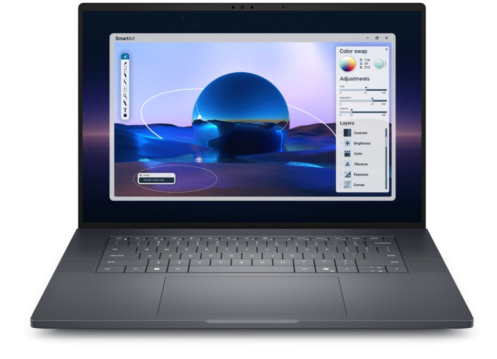 Dell Pro Max 16 Premium MA16250, Intel Ultra 7 265H, vPro (13TOPS NPU, 16 ядра, до 5,30 GHz), 16", FHD+ (1920x1200) VRR 120Hz, 500nits AG, 32GB LPDDR5x 8400 MT/s, 1TB SSD, NVIDIA RTX PRO 2000 8GB GDDR7, 8MP HDR + IR камера и микрофон, Wi-Fi 7, FPR, Bac