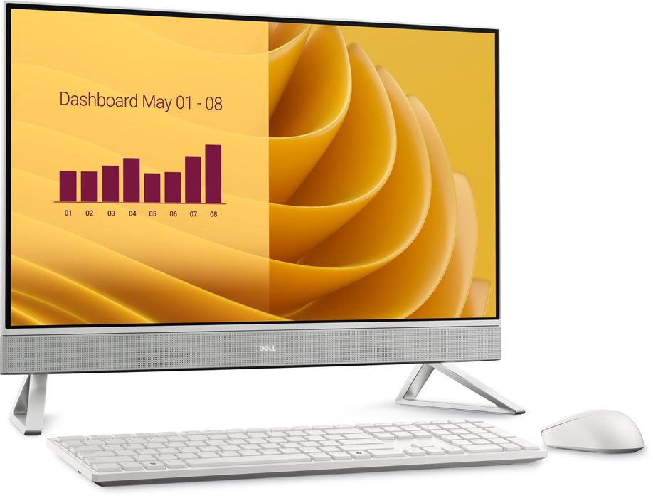 DELL EC27250 Intel Core 7 150U 68,6 см (27") 1920 x 1080 пиксела Тъчскрийн All-in-One PC 16 GB DDR5-SDRAM 1 TB SSD NVIDIA GeForce MX570A Windows 11 Pro Wi-Fi 6E (802.11ax) Перлен, Бял