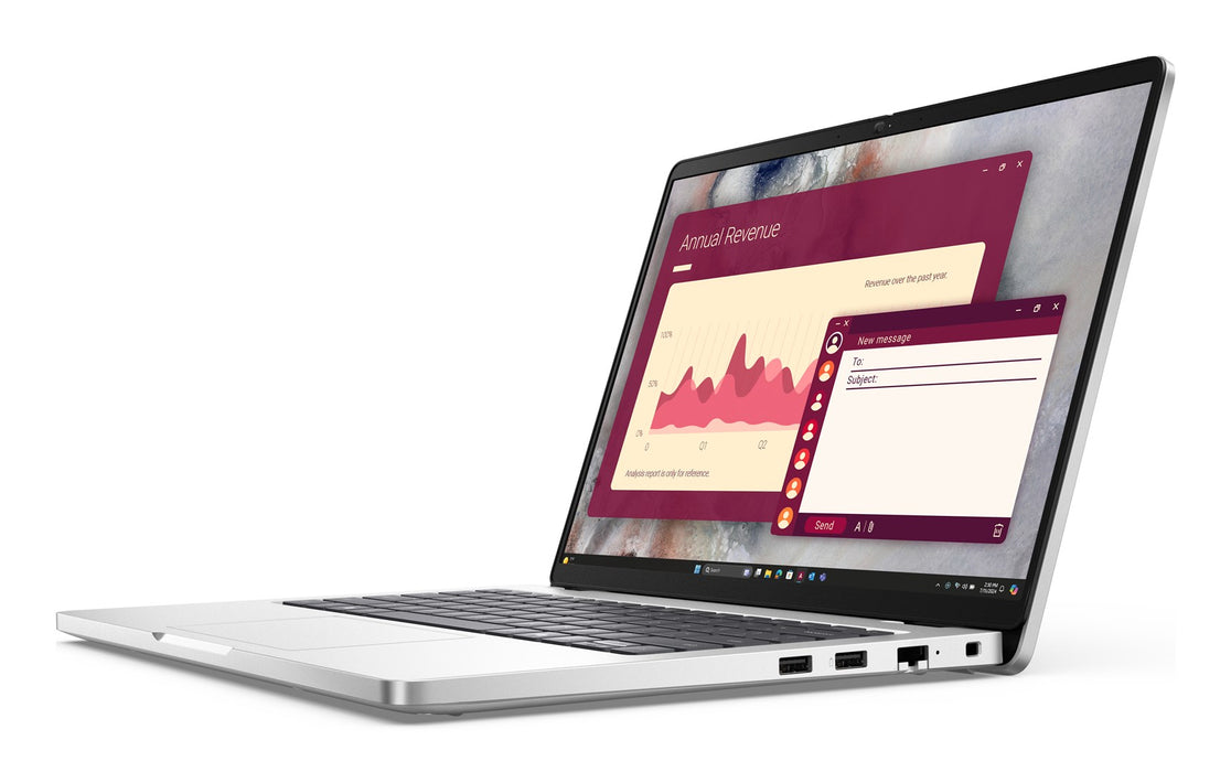 Лаптоп DELL Pro 14 PC14250 Intel Core Ultra 7 265U, 35.6 см (14"), Full HD+, 16 GB DDR5-SDRAM, 512 GB SSD, Wi-Fi 6E (802.11ax), Windows 11 Pro Platinum