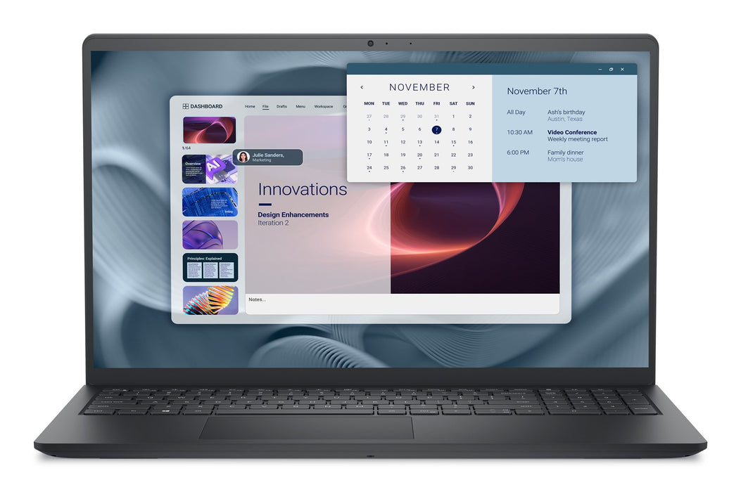 DELL Pro 15 Essential PV15250 Intel® Core™ i5 i5-1334U лаптоп 39.6 см (15.6") Full HD 8 GB DDR5-SDRAM 512 GB SSD Wi-Fi 6 (802.11ax) Windows 11 Pro Черен