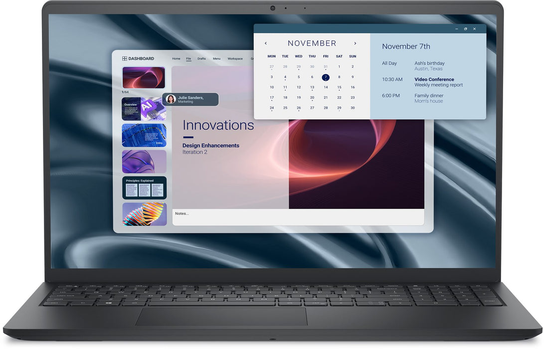 DELL PV15255 Лаптоп AMD Ryzen™ 5 7520U 39.6 см (15.6") Full HD 8 GB LPDDR5-SDRAM 512 GB SSD Wi-Fi 5 (802.11ac) Windows 11 Pro Черен