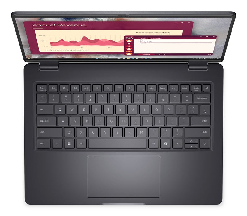 Лаптоп DELL Pro 14 PC14250 Intel Core 7 150U, 35.6 см (14"), Full HD+, 16 GB DDR5-SDRAM, 512 GB SSD, Wi-Fi 6E (802.11ax), Windows 11 Pro, черен