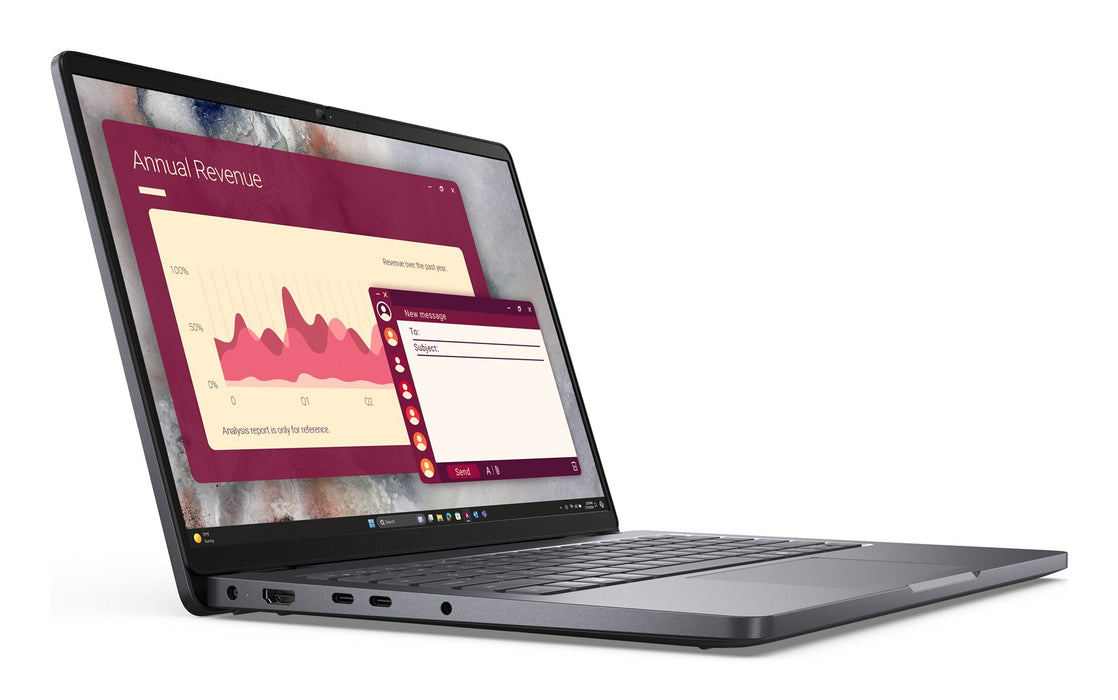 Лаптоп DELL Pro 14 PC14250 Intel Core 7 150U, 35.6 см (14"), Full HD+, 16 GB DDR5-SDRAM, 512 GB SSD, Wi-Fi 6E (802.11ax), Windows 11 Pro, черен