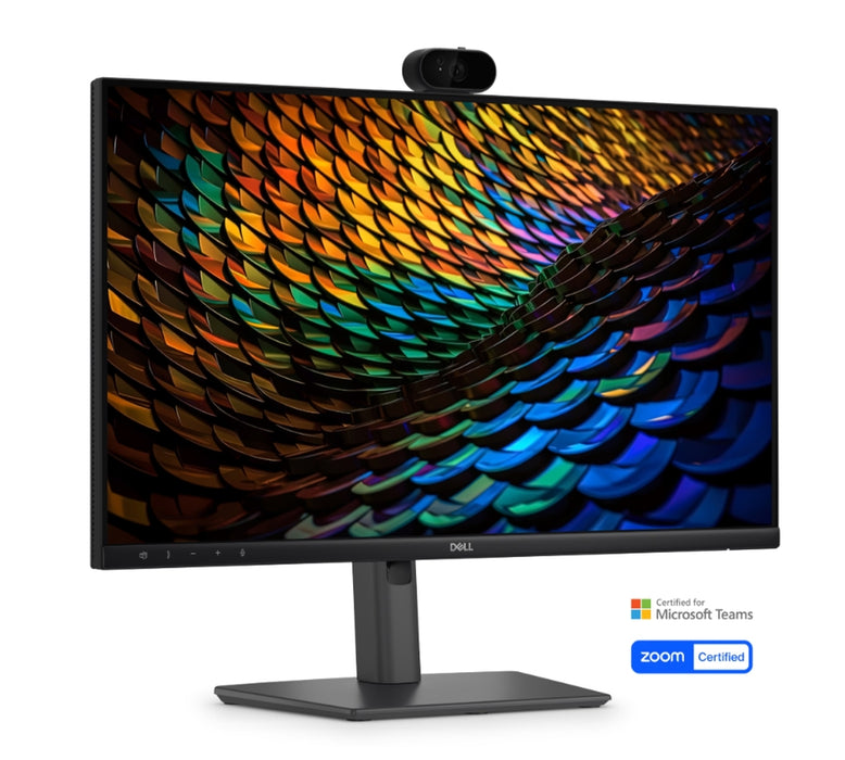 Dell P2426HEB, 23.8" конферентен монитор, IPS антирефлексно покритие, 5ms, 120 Hz, 1500:1, 300 cd/m2, FHD 1920x1080, 99% sRGB, HDMI, DisplayPort, USB-C хъб, RJ45, уеб камера, микрофон, разделители, KVM превключвател, PD 90W, регулируема височина, завъртан