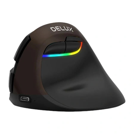 Ергономична мишка Delux M618Mini Gold (USB / Bluetooth / 2.4G)